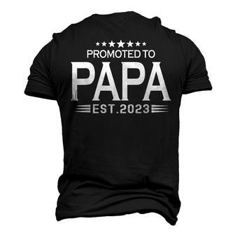 Promoted To Papa Est2023 Mens First Time Dad Daddy Men's 3D T-shirt Back Print - Seseable