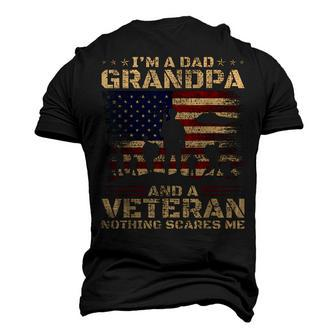 Retro Im A Dad Grandpa And Veteran Fathers Day Grandpa Papa Men's 3D T-shirt Back Print - Seseable