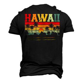 Vintage Hawaii Summer Mom Dad Hawaiian Dad Papa Husband Men's 3D T-Shirt Back Print | Mazezy