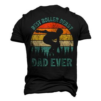 Vintage Retro Best Roller Derby Dad Ever Fathers Day Men's 3D T-Shirt Back Print | Mazezy CA