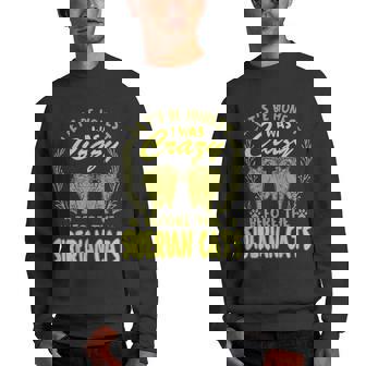 Lets Be Honest I Was Crazy Before Siberian Cats Men Crewneck Graphic Sweatshirt | Mazezy