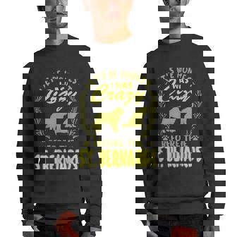 Lets Be Honest I Was Crazy Before St Bernards Men Crewneck Graphic Sweatshirt | Mazezy