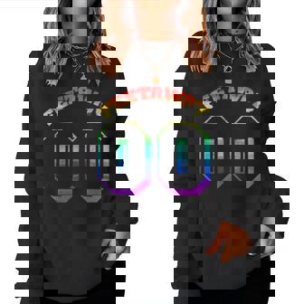 0 Feet Away Gay Pride Rainbow Bear Women Sweatshirt | Mazezy