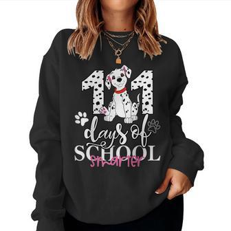 101 Days Of School Dalmatian Dog 100 Days Smarter Teacher For Teacher Sweatshirt | Mazezy
