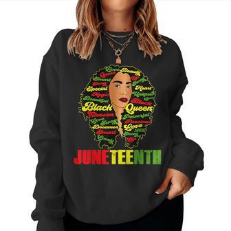 1865 Junenth Queen Celebrate African American Women Women Crewneck Graphic Sweatshirt - Seseable