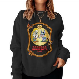 2023 Oronoco Minesota Heart Of Gold Miner Donkey Butterflies Women Sweatshirt | Mazezy