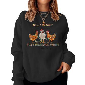Christmas Chicken - Funny Chicken Lover Christmas  Women Crewneck Graphic Sweatshirt