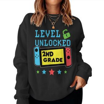 2Nd Grade Level Unlocked Gamer First Day Of School Boys Women Sweatshirt - Seseable