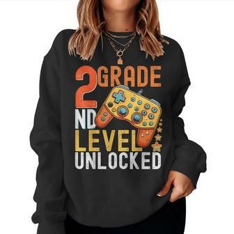 2Nd Grade Level Unlocked Video Game Back To School Boys Women Sweatshirt - Seseable