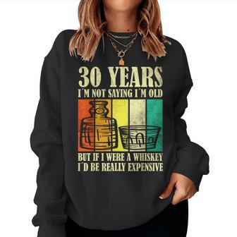 30 Year Old Vintage Bourbon Vintage Whiskey 30Th Birthday  Women Crewneck Graphic Sweatshirt