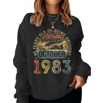 40 Years Old Vintage October 1983 40Th Birthday Women Sweatshirt | Mazezy