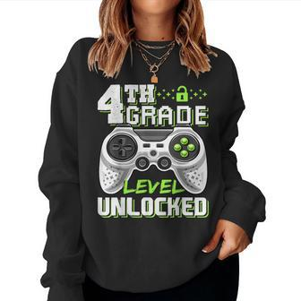 4Th Grade Level Unlocked Video Game Back To School Boys Women Sweatshirt - Monsterry UK