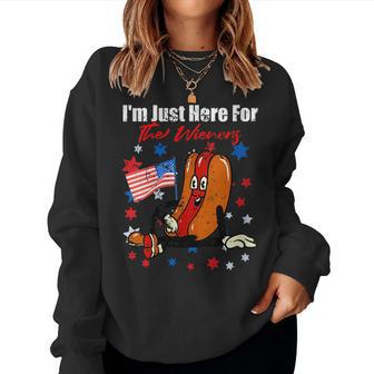 4Th Of July Hot Dog Im Just Here For The Wieners Women Sweatshirt | Mazezy