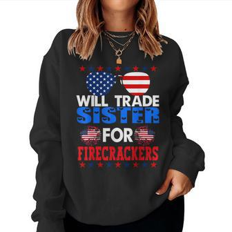 4Th Of July Trade Sister For Firecrackers For Sister Women Sweatshirt | Mazezy