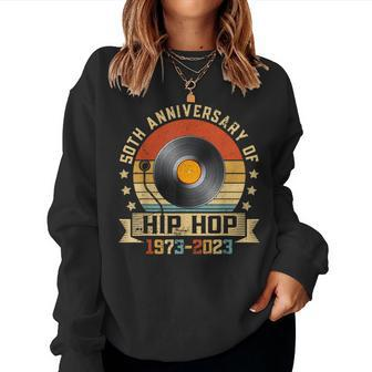 50 Years Hip Hop Vintage Graffiti 50Th Anniversary Est 1973 Women Sweatshirt | Mazezy