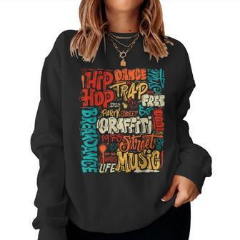 50Th Anniversary Of Hip Hop Graffiti Cassette Vintage Retro Women Crewneck Graphic Sweatshirt - Seseable