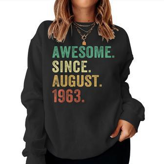 60 Year Old Gift 60Th Birthday Men Awesome Since August 1963 Women Crewneck Graphic Sweatshirt - Seseable