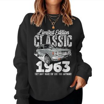 60Th Birthday Vintage Classic Car 1963 Bday 60 Year Old 60Th Birthday Women Sweatshirt | Mazezy