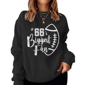 66'S Biggest Fan Football Mom Dad Brother Sister Women Sweatshirt | Mazezy