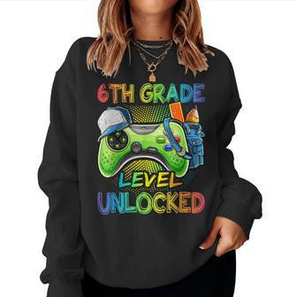 6Th Grade Level Unlocked Video Game Back To School Boys Women Sweatshirt - Seseable