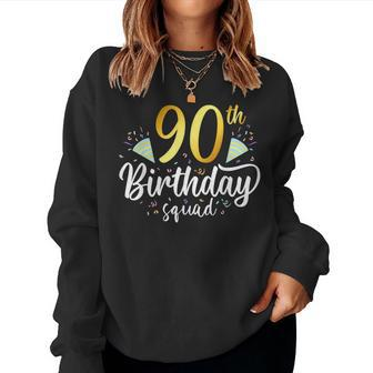 90Th Birthday Squad 90 Year Old Confetti Birthday Men Women Sweatshirt | Mazezy DE