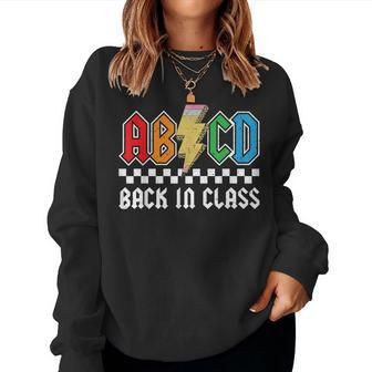 Abcd Back In Class Rocks Back To School Boys Girls Teacher Women Sweatshirt - Seseable