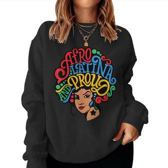 Afro Latina Proud Hispanic Heritage Month Latinx Girls Women Sweatshirt - Seseable