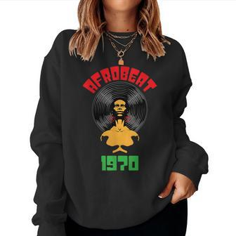 Afrobeat 1970 Vinyl Record Afro Hairstyle Woman Women Sweatshirt | Mazezy