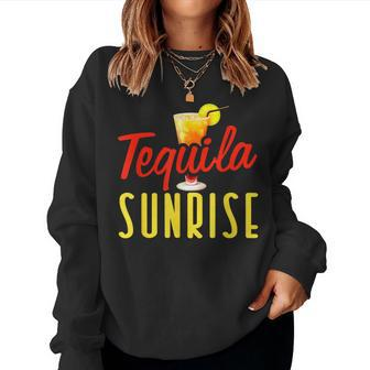 Alcohol Tequila Sunrise Cocktail Adult Holiday Women Sweatshirt | Mazezy