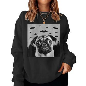 Alien Ufo Pug Dog Lover Men Women Kids Women Sweatshirt | Mazezy