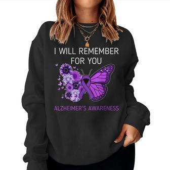 Alzheimer's Awareness I Will Remember You Butterfly Women Sweatshirt