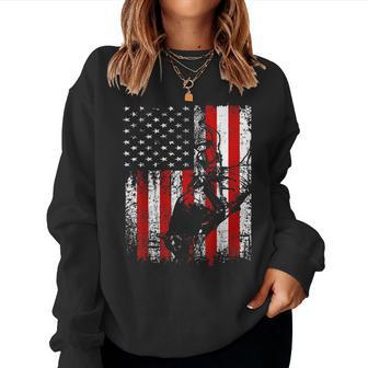 American Flag Bull Riding Rodeo Patriotic Men Patriotic Women Sweatshirt | Mazezy