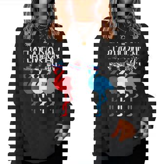 American Girls Patriotic July 4Th I Red White Blue Flamingo Patriotic Women Sweatshirt | Mazezy