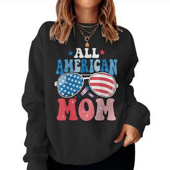 All American Mom Sunglasses 4Th Of July Family Matching Women Sweatshirt | Mazezy