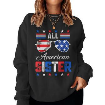 All American Sister 4Th Of July Usa Family Matching Outfit Women Sweatshirt | Mazezy