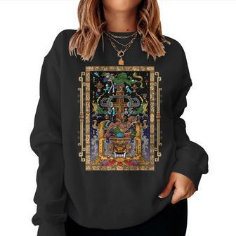 Ancient Mayan King Pakal Aztec God Civilization Mythology Women Sweatshirt - Monsterry CA
