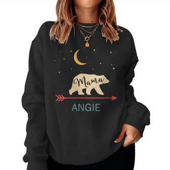 Angie Name Personalized Retro Mama Bear Women Sweatshirt | Mazezy AU