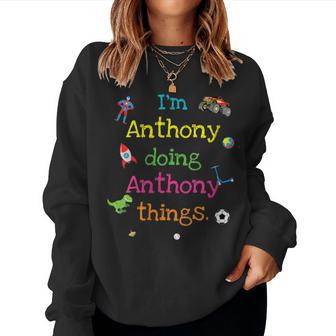 Anthony Cute Personalized Kid's Cartoon For Boys Women Sweatshirt | Mazezy