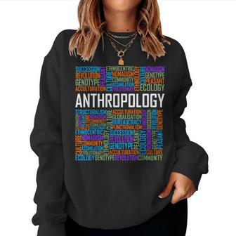 Anthropology Words Anthropologist Teacher Women Sweatshirt | Mazezy