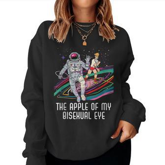 The Apple Of My Bisexual Eye Rainbow Pride Bisexuality Lgbtq Women Sweatshirt | Mazezy