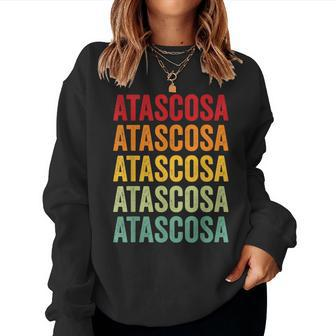 Atascosa County Texas Rainbow Text Women Sweatshirt | Mazezy