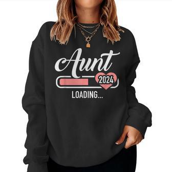 Aunt 2024 Loading Bar For Soon To Be Auntie Women Crewneck Graphic Sweatshirt - Monsterry