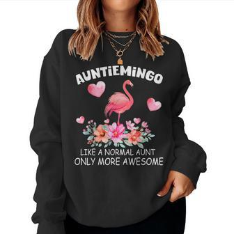 Auntie Flamingo Cute Auntiemingo Girl Awesome Family Match Flamingo Women Sweatshirt | Mazezy