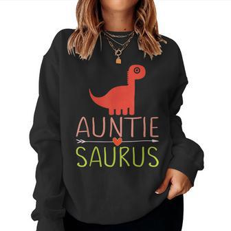 Auntisaurus Rex Bae Best Auntie Ever Saurus Dinosaur Dinosaur Women Sweatshirt | Mazezy