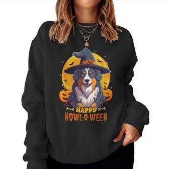Australian Shepherd Halloween Dog Howl O Ween Pet Women Sweatshirt - Monsterry AU