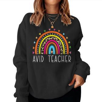 Avid Teacher Gifts Boho Rainbow Back To School Appreciation Women Sweatshirt - Seseable