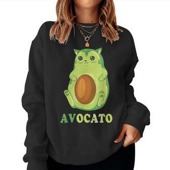 Avocato Avocado Lover Cat Women Sweatshirt | Mazezy