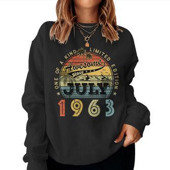 Awesome Since July 1963 Vintage 60Th Birthday 60 Years Old 60Th Birthday Women Sweatshirt | Mazezy
