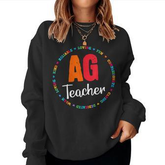 Back To School Agriculture Teachers Squad Ag Teacher Women Sweatshirt | Mazezy