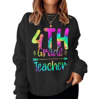 Back To School Fourth Grade Teacher Motivational Tie Dye Women Sweatshirt | Mazezy